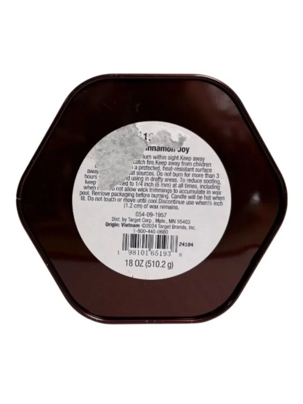 Threshold Apple Cinnamon Joy 18 oz 3 Wick Candle Decorative Tin New